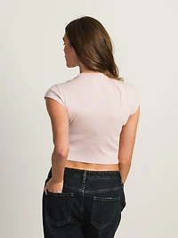 T-SHIRT BB HARLOW ESSENTIAL RIBBED – ROSE CLAIR