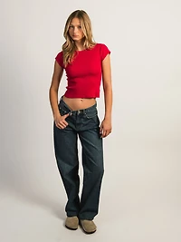 T-SHRT BB HARLOW ESSENTIAL RIBBED - PORT