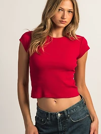 T-SHRT BB HARLOW ESSENTIAL RIBBED - PORT