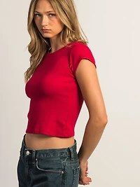 T-SHRT BB HARLOW ESSENTIAL RIBBED - PORT