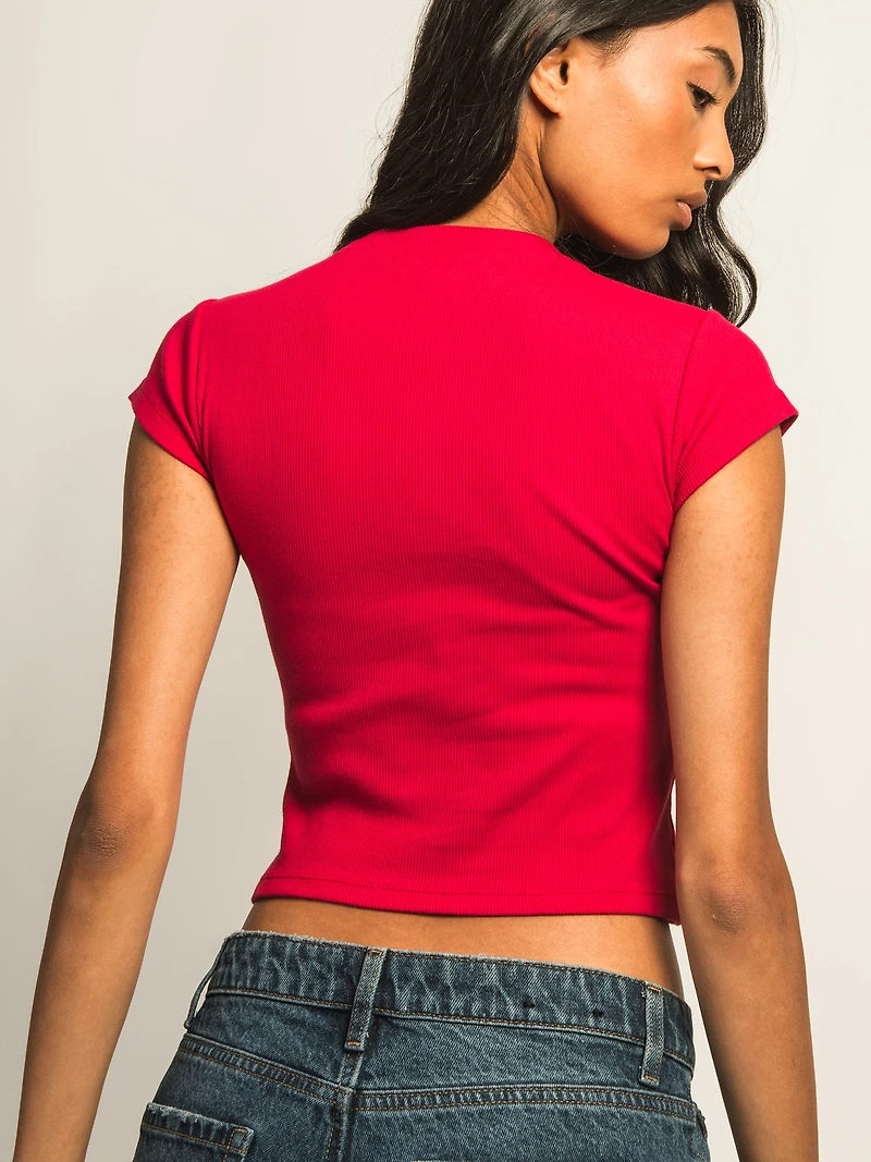 T-SHRT BB HARLOW ESSENTIAL RIBBED - PORT