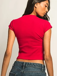 T-SHRT BB HARLOW ESSENTIAL RIBBED - PORT