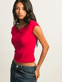 HARLOW CLAIRE TEE - PORT