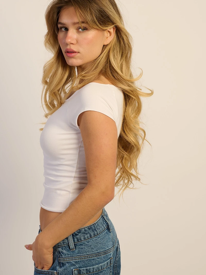 HARLOW CLAIRE TEE - WHITE