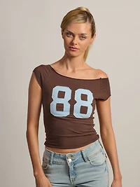 HARLOW CLAIRE TEE 88 - BROWN
