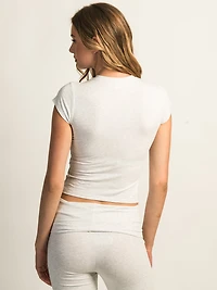 HARLOW GIA MELANGE TEE - CLOUD