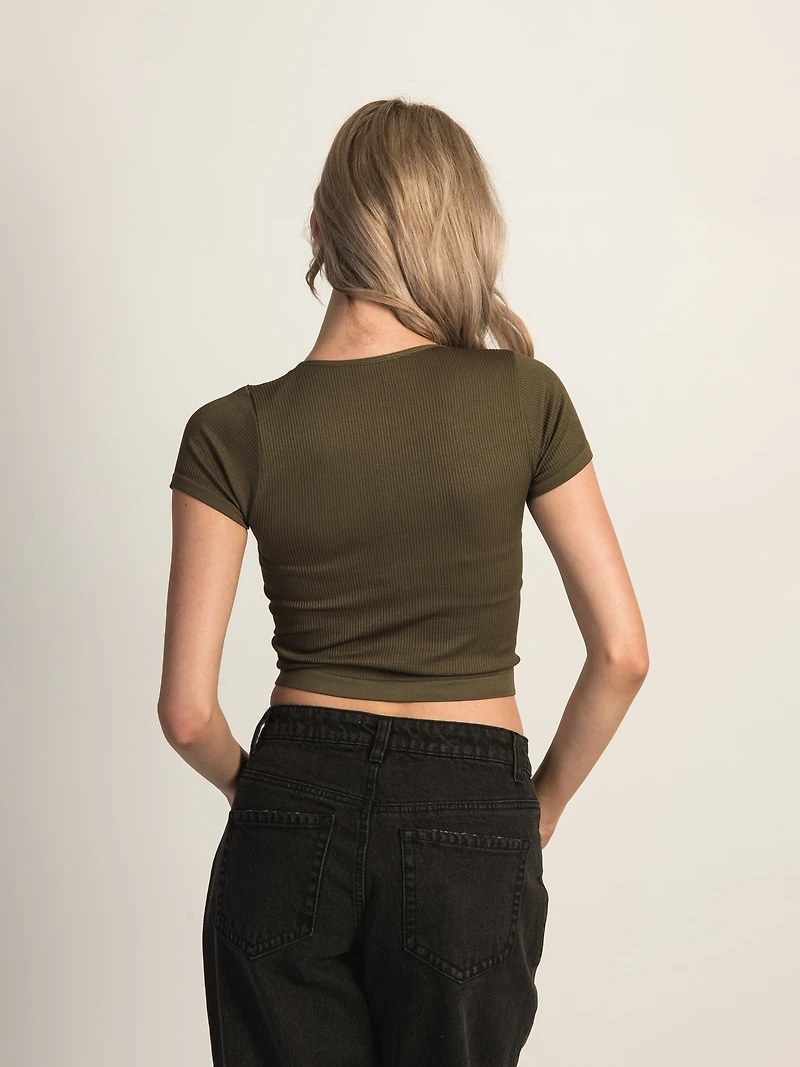 T-SHIRT COURT SANS COUTURE HARLOW - ARMY