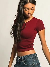 T-SHIRT HARLOW RIBBED SEAMLESS - BORDEAUX
