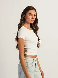 T-SHIRT HARLOW SEAMLESS RIBBED - BLANC