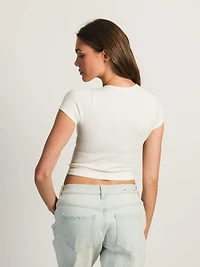 T-SHIRT HARLOW SEAMLESS RIBBED - BLANC