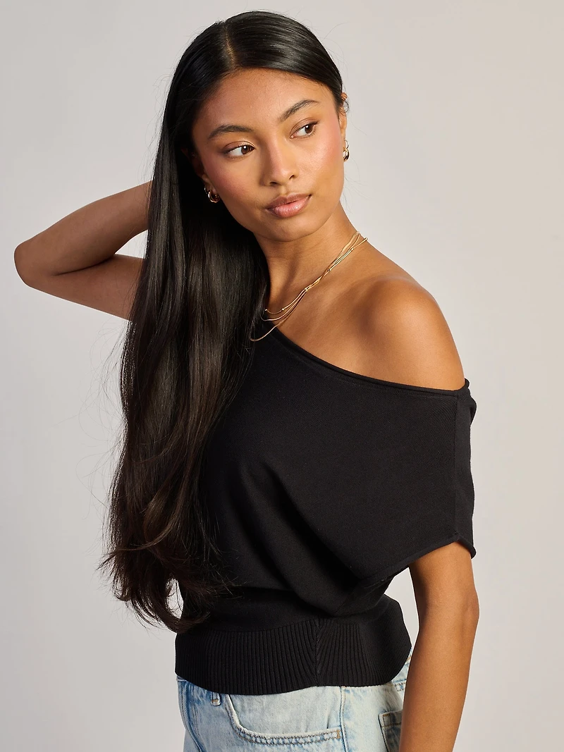 HARLOW SKYE SLOUCH TEE - BLACK