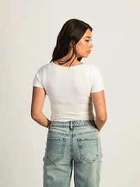HARLOW SQUARENECK SEAMLESS TEE - OFF WHITE