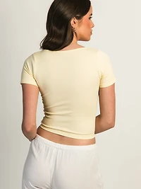 TEE-SHIRT SANS COUTURE HARLOW SQUARENECK - JAUNE