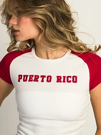 HARLOW MISSY APPLIQUE TEE - PUERTO RICO