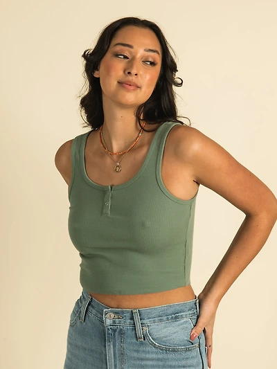 HARLOW SNAP HENLEY TANK TOP - CLEARANCE