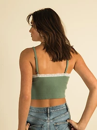 HARLOW LACE V-NECK TANK TOP - CLEARANCE