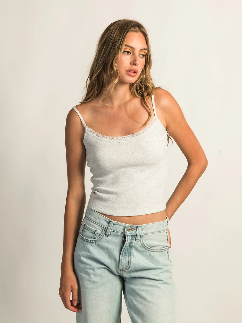 HARLOW MALLORY MELANGE TANK TOP - CLOUD