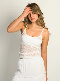 HARLOW LACEY TANK TOP - WHITE