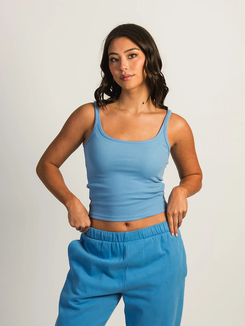 HARLOW ESSENTIAL RIBBED TANK - ELECTRIC BLUE