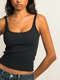 HARLOW ESSENTIAL RIBBED TANK TOP - NAVY