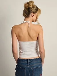 HARLOW TORI HALTER TOP - PIN DOT