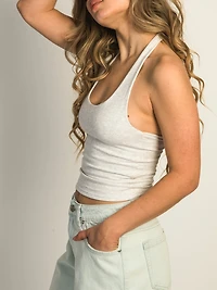 HARLOW DANI MELANGE HALTER TOP - CLOUD