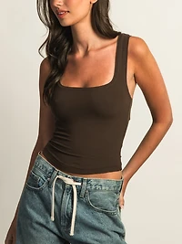 HARLOW ESSENTIAL LUXE TANK TOP - CHOCOLATE
