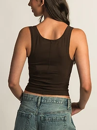 HARLOW ESSENTIAL LUXE TANK TOP - CHOCOLATE