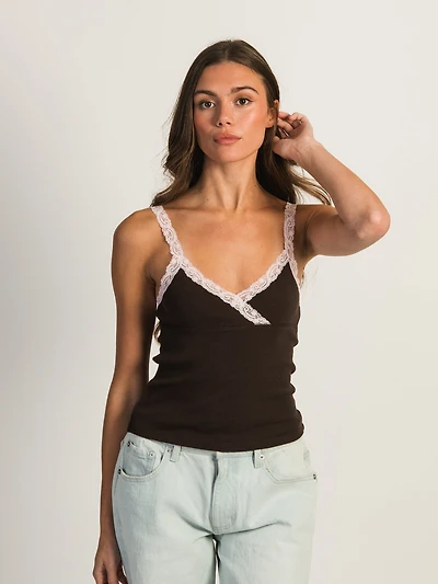 HARLOW LENI TANK - CHOCOLATE