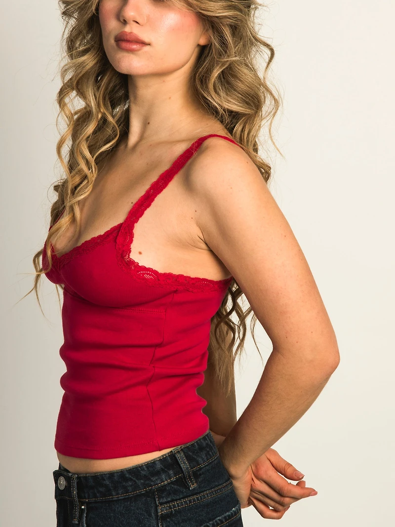 HARLOW LENI TANK TOP - PORT RED