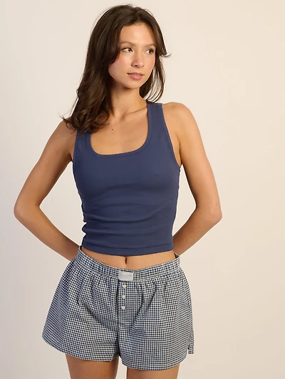 HARLOW ESSENTIAL SQUARENECK TANK - INDIGO