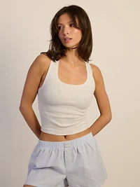 HARLOW ESSENTAIL SQUARENECK TANK - CLOUD