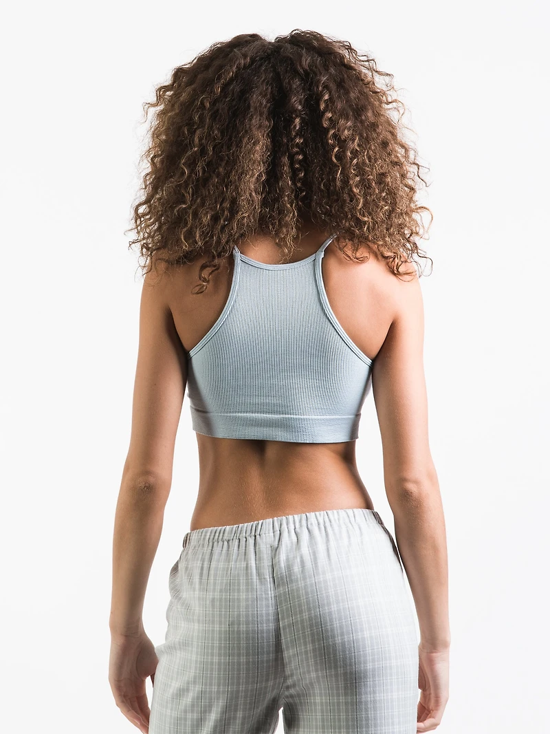 BRALETTE CÔTELÉE À COL HAUT POUR FEMMES
