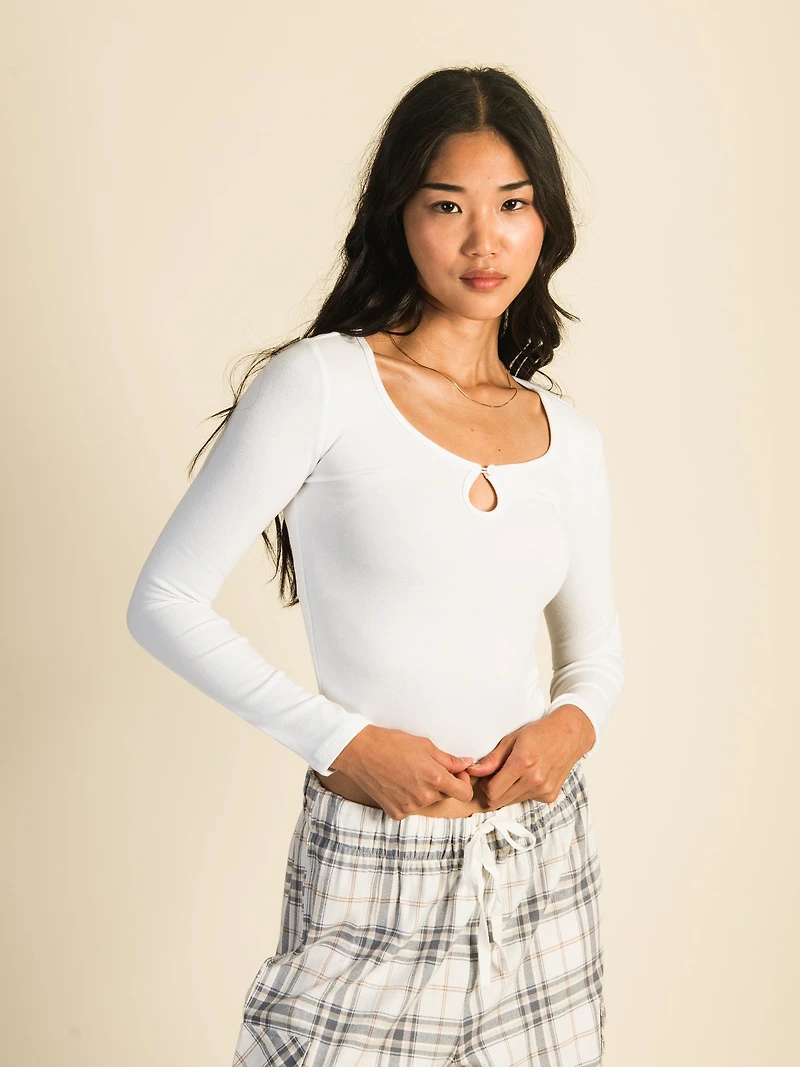 HARLOW PENNY KEYHOLE T-SHIRT À MANCHES LONGUES
