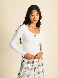 HARLOW PENNY KEYHOLE T-SHIRT À MANCHES LONGUES
