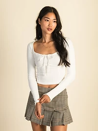 HARLOW MAE LONG SLEEVE TEE - CREAM CLEARANCE