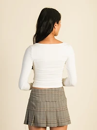 HARLOW MAE LONG SLEEVE TEE - CREAM CLEARANCE