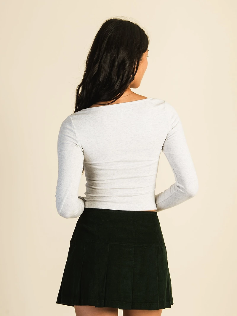 HARLOW MAE T-SHIRT MÉLANGÉ À MANCHES LONGUES - GRIS CHINÉ LIQUIDATIO