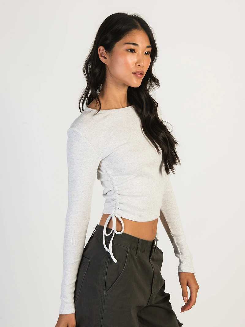 HARLOW RACHEL MELANGE RUCHED LONG SLEEVE - CLOUD CLEARANCE