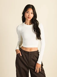 HARLOW SEAMLESS LONG SLEEVE MOCKNECK - CREAM CLEARANCE