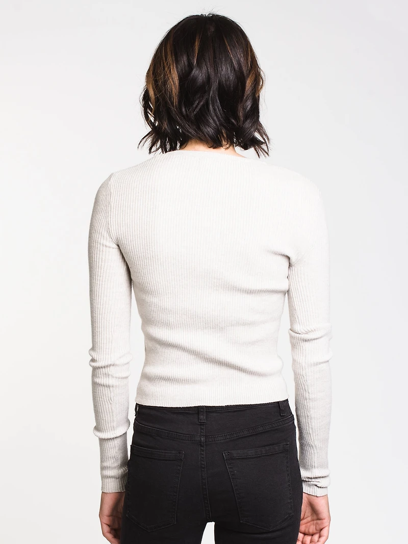 WOMENS CICI HENLEY - OATMEAL CLEARANCE