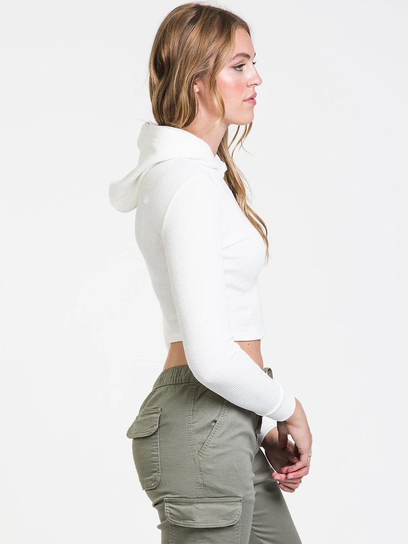 SWEAT À CAPUCHE SLIM GAUFRÉ POUR FEMMES