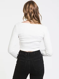 HARLOW KYLIE LONG SLEEVE NOTCH TEE