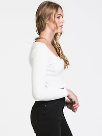 HARLOW KYLIE LONG SLEEVE NOTCH TEE