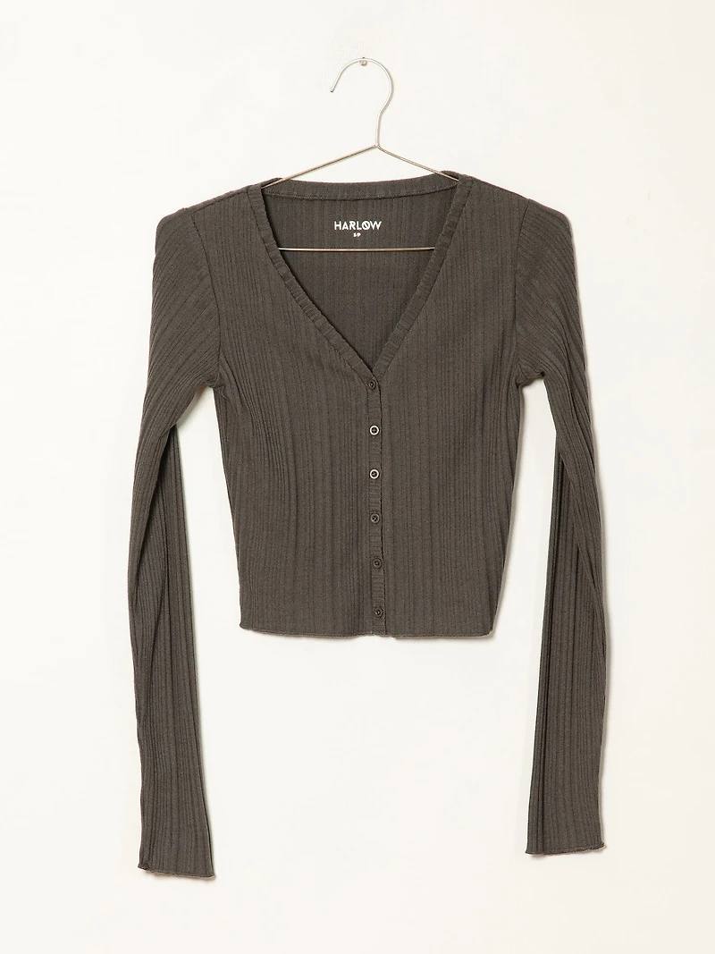 FEMME - BIANCA RIB BUTTON UP