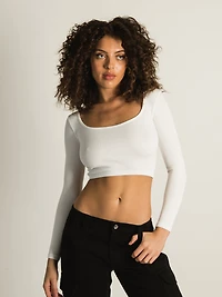 HARLOW MANCHE LONGUE SANS COUTURE À COL CARR