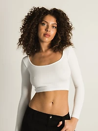 HARLOW MANCHE LONGUE SANS COUTURE À COL CARR