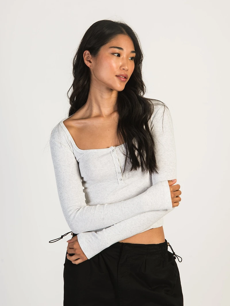 HARLOW DAPHNE MANCHES LONGUES MELANGE HENLEY - CLOUD LIQUIDATION