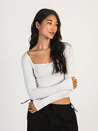 HARLOW DAPHNE MANCHES LONGUES MELANGE HENLEY - CLOUD LIQUIDATION