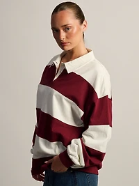 HARLOW RORY RUGBY LONG SLEEVE - BURGUNDY